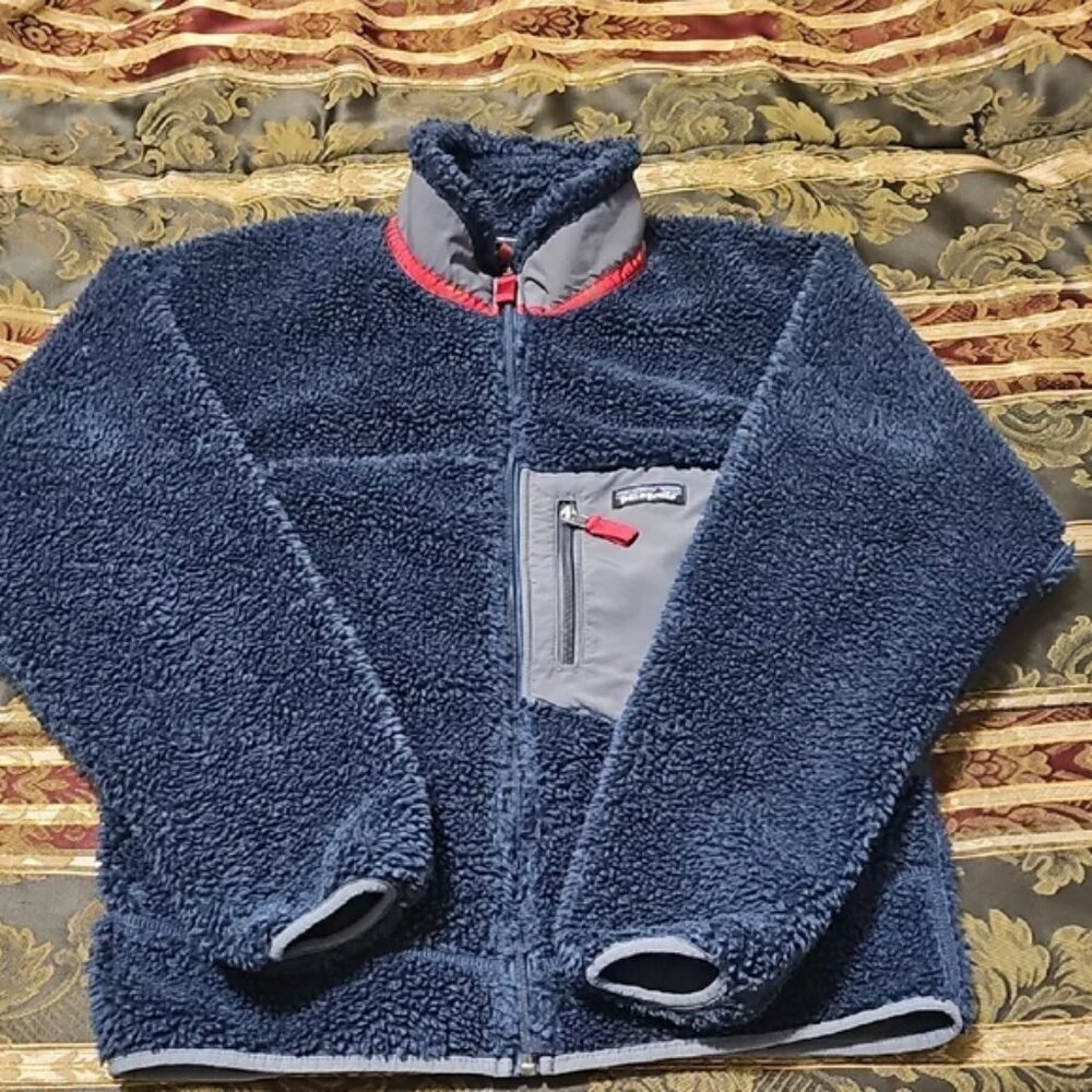 **RARE Vintage 90s Patagonia Heavy Pile Fleece - Navy Blue & Red**